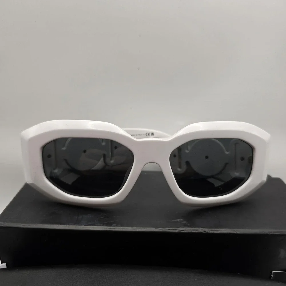 Versace VE4425U 314/87 White Gold Medusa Shield Sunglasses 53mm Italy NWOT